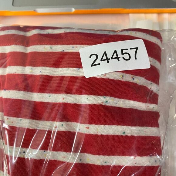 Sonoma T-Shirt Dress Women PXXL Petite Red Striped Short Crew Neck Short Sleeve - Picture 9 of 9